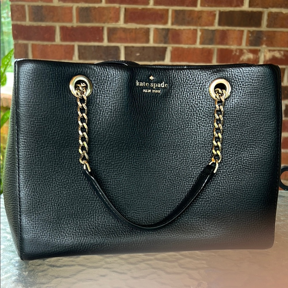 Kate Spade Black Leather Tote Bag